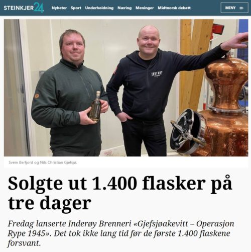 Steinkjer24 Solgte ut 1400 flasker på tre dager