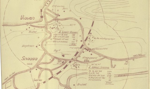 2Oversiktskart over tyske leire i Snåsa